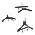 DL523 2019 wholesale new fashion Custom Made Black Wooden Clothes Hangers with metal hook suits